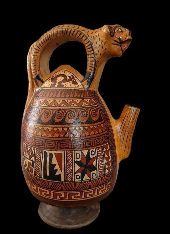18 cm hoge dierenkruik uit Peru, Antiek en Kunst, Ophalen