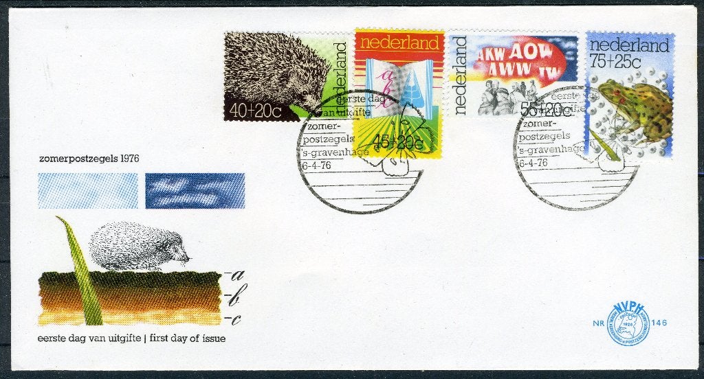 NEDERLAND E146 FDC 1976 - Zomerzegels -1, Verzenden, Na 1940, Gestempeld
