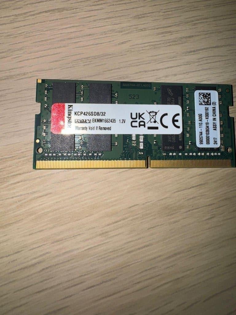 Kingston – KCP426SD8-32 DDR4 2666 MHz – 32 Go, 32 GB, DDR4, Enlèvement, Utilisé