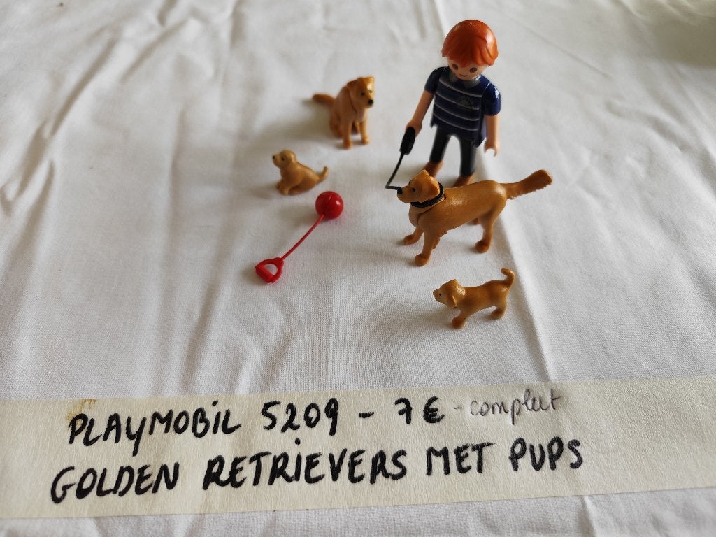 Playmobil 5209 golden retrievers met pups, Ophalen, Gebruikt, Complete set, Figuren