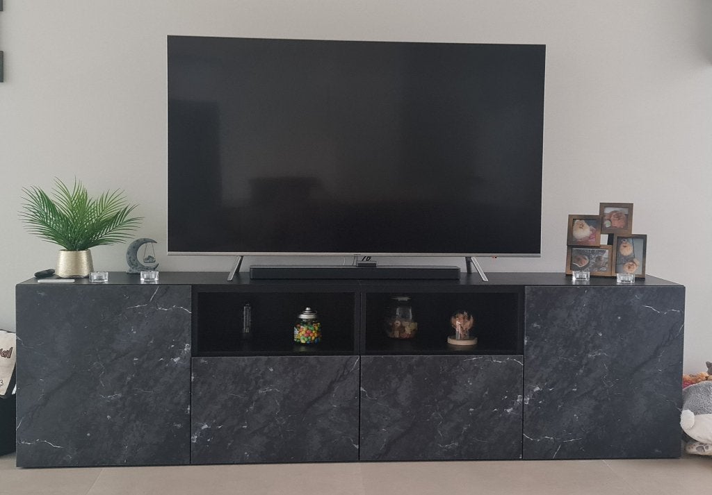 Tv kast/dressoir zwartbruin, 25 à 50 cm, 200 cm ou plus, Moins de 100 cm, Comme neuf