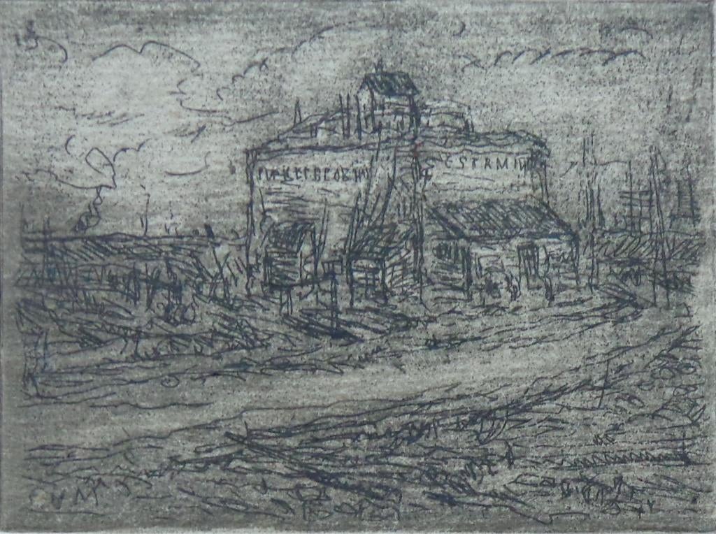 EUGEEN VAN MIEGHEM / ESTAMINET / ZW-W ETS / 11x14cm / SIG, Antiquités & Art, Enlèvement ou Envoi