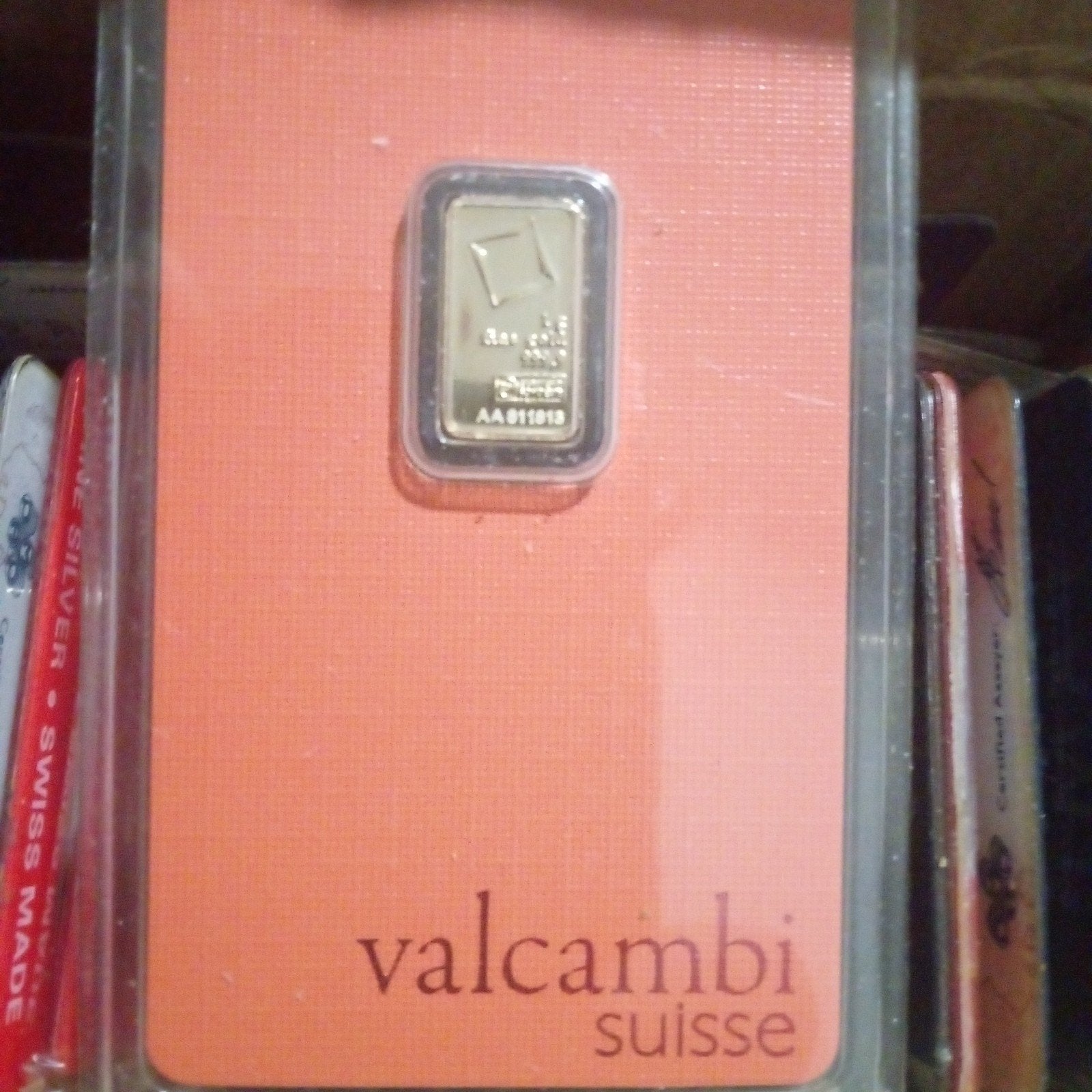 Valcambi Suisse 1 gram 24k  Au. .999, Ophalen of Verzenden, Goud
