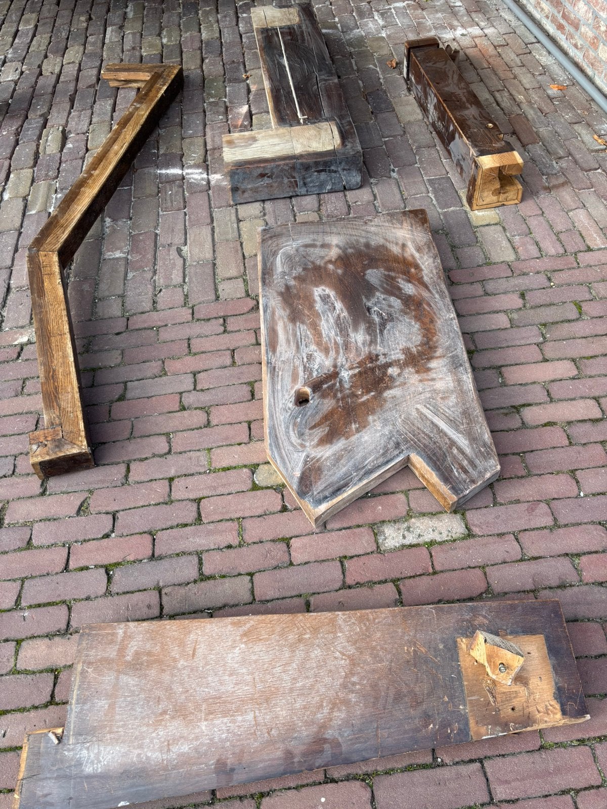 Volle eiken houten stukken, Doe-het-zelf en Bouw, Ophalen, Gebruikt, Eiken, Overige typen