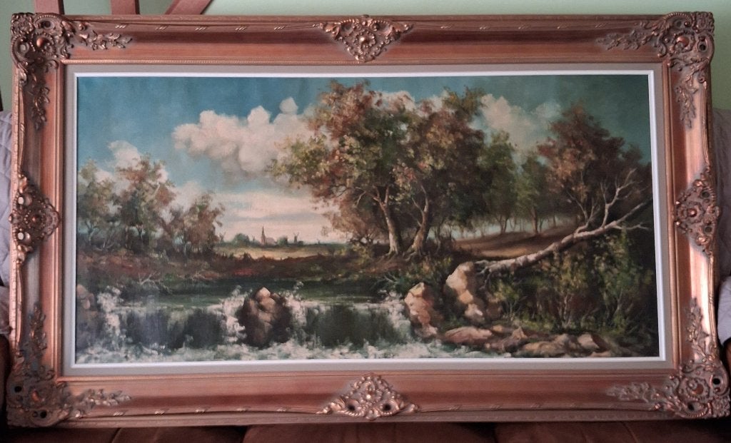Tableau peinture, Antiquités & Art, Art | Peinture | Classique, Peinture à l'huile, Paysage, Enlèvement, Toile