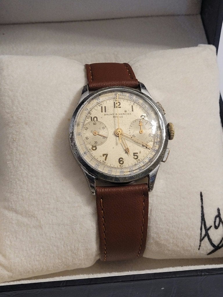 Rare montre Baume & Mercier Chronographe Gendarmerie (MW143), Collections, Enlèvement ou Envoi, Autres types