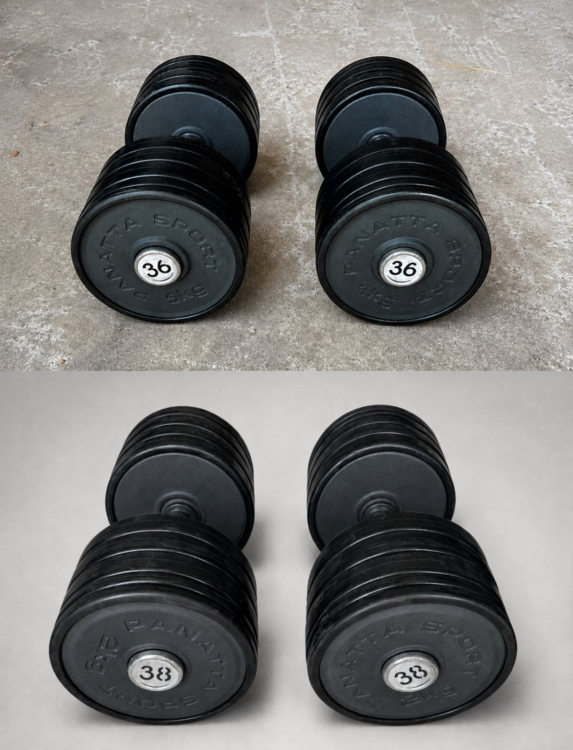 Nieuwe Panatta dumbells (halter) 36 en 38 kg, Ophalen, Zo goed als nieuw