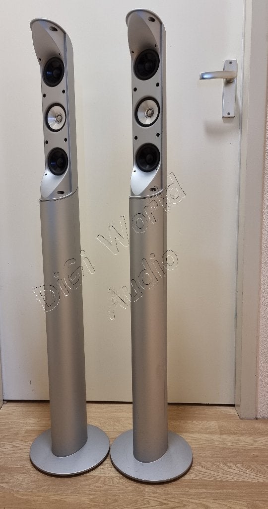 Haut-parleur 3 voies Kef 5001-2 avec pieds KEF originaux, Compatible son surround/home cinéma, Enlèvement ou Envoi, Kit d'enceintes