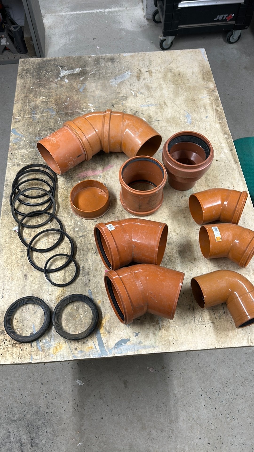 Lot de coude et joint, 80 mm ou plus, PVC, Enlèvement, Moins de 2 mètres