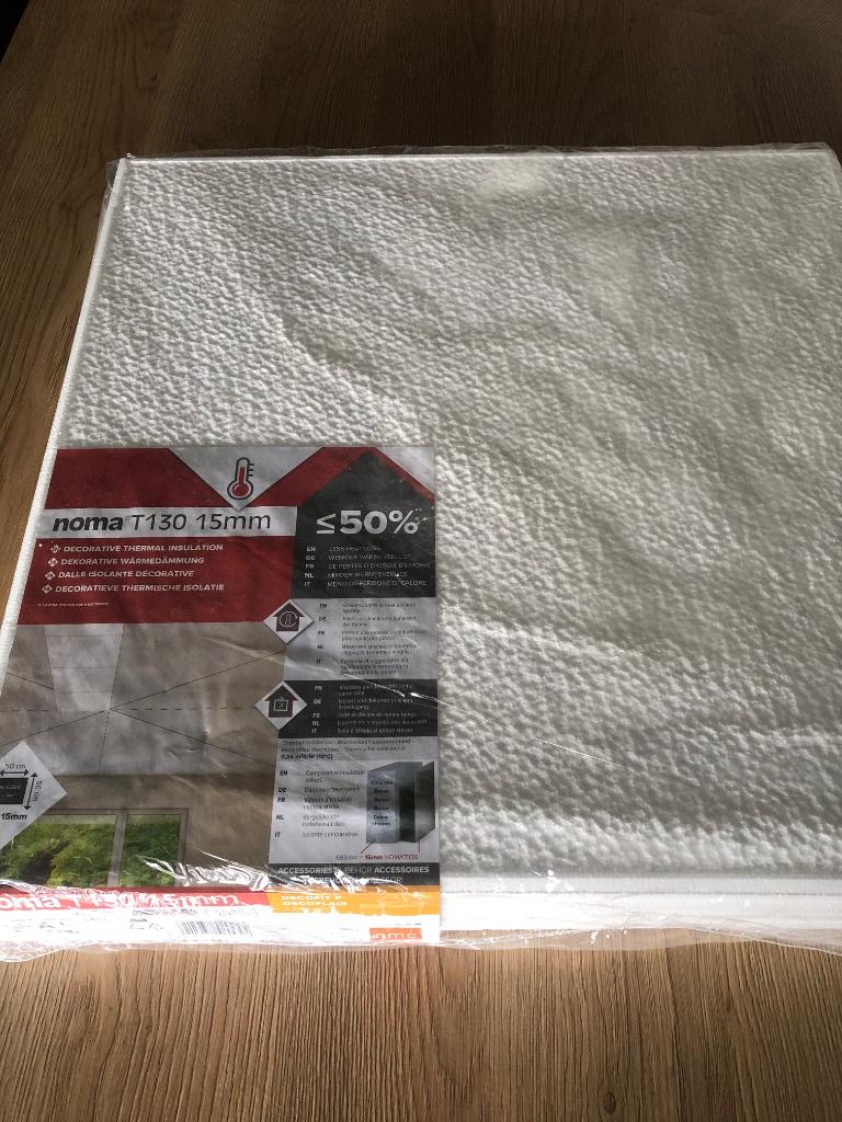 Lot de 4 dalles de plafond Decoflair T130 500x500x15mm, Neuf, Enlèvement, Autres matériaux, Moins de 4 cm