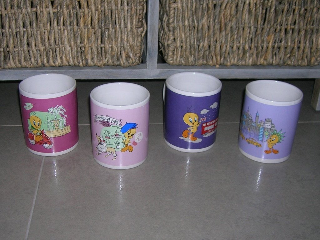 4 mokken “ TWEETY ”, Maison & Meubles, Cuisine | Vaisselle, Enlèvement, Comme neuf, Mug