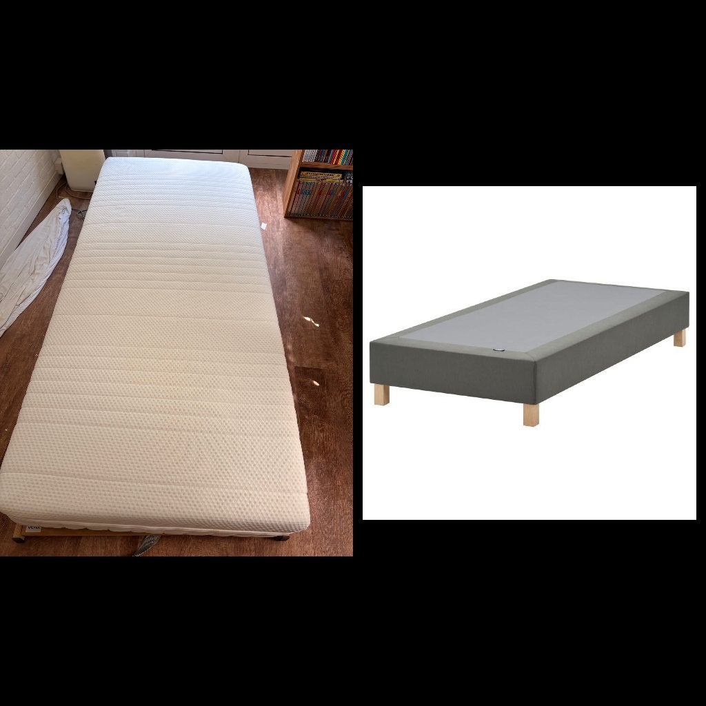 ikea Bedden lattenmatrasbodem Espevar & Matras Anneland NIEW, Neuf, 90 cm, Gris, Enlèvement