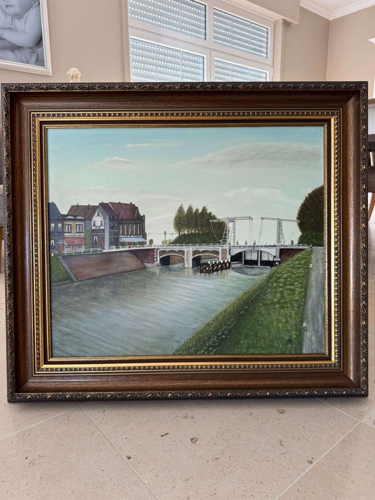 Schilderij op doek Nieuwpoort Veurne vaart, Antiek en Kunst, Ophalen, Doek