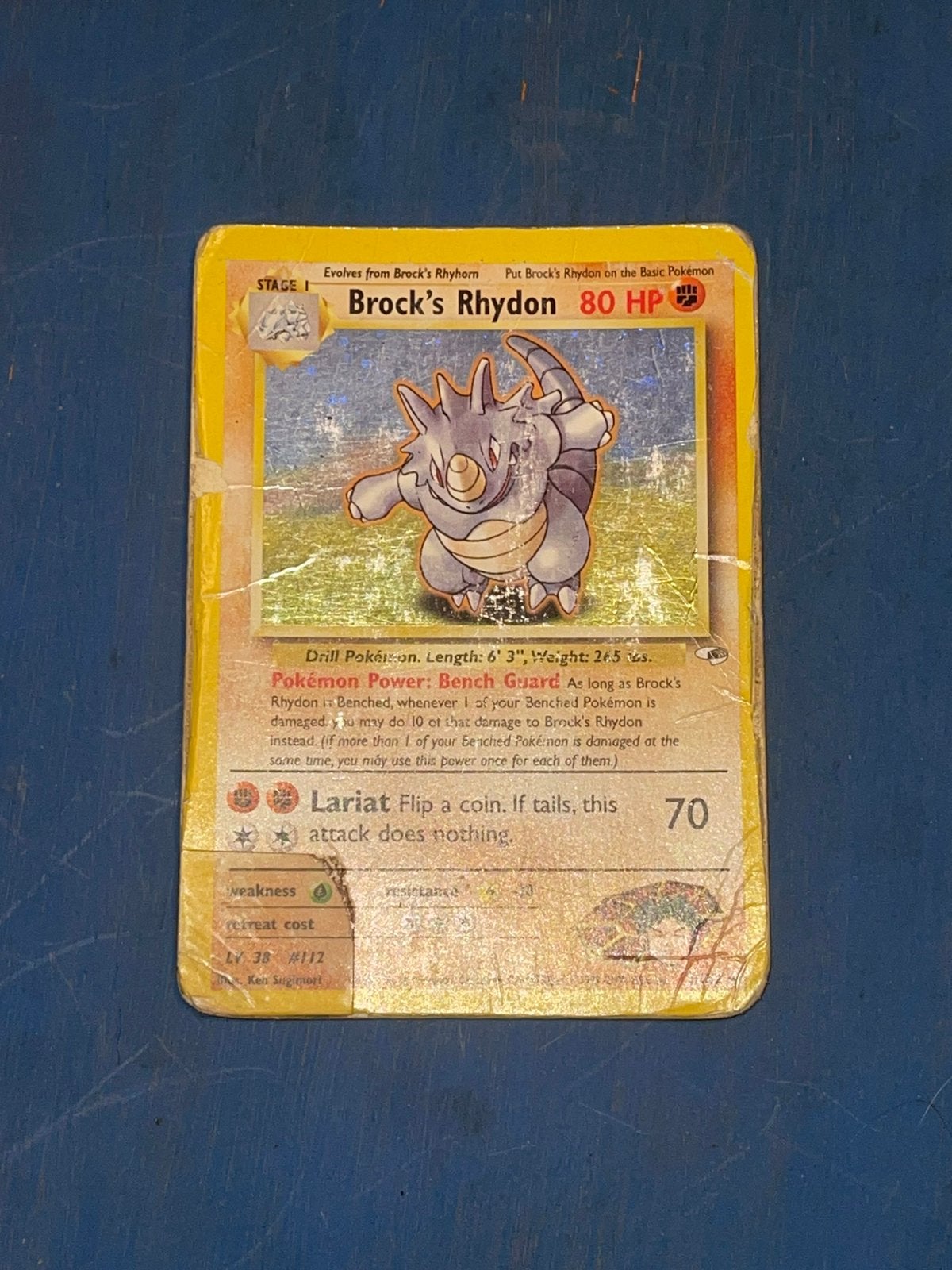 Pokémon Brock’s Rhydon Holo 2/132 – Vintage Pokémon kaart, Ophalen, Gebruikt, Losse kaart