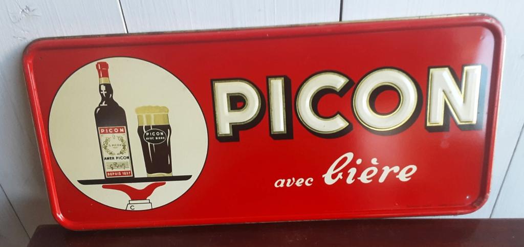 Vintage metalen reclamebord voor Picon Bière,, Verzamelen, Ophalen of Verzenden, Reclamebord