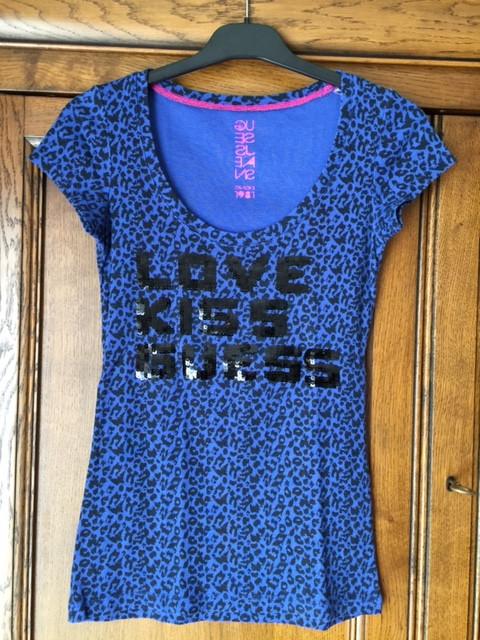 T-shirt dames Guess - maat XS, Guess, Blauw, Ophalen of Verzenden, Zo goed als nieuw