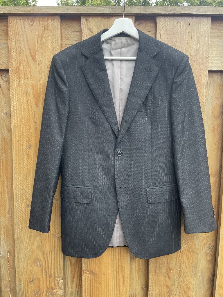 Suitsupply colbert wol krijtstreep maat 46, Kleding | Heren, Ophalen of Verzenden, Zo goed als nieuw, Maat 46 (S) of kleiner, Grijs
