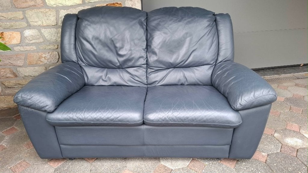 Fauteuil 2 places, Banc droit, Enlèvement, Utilisé, Cuir