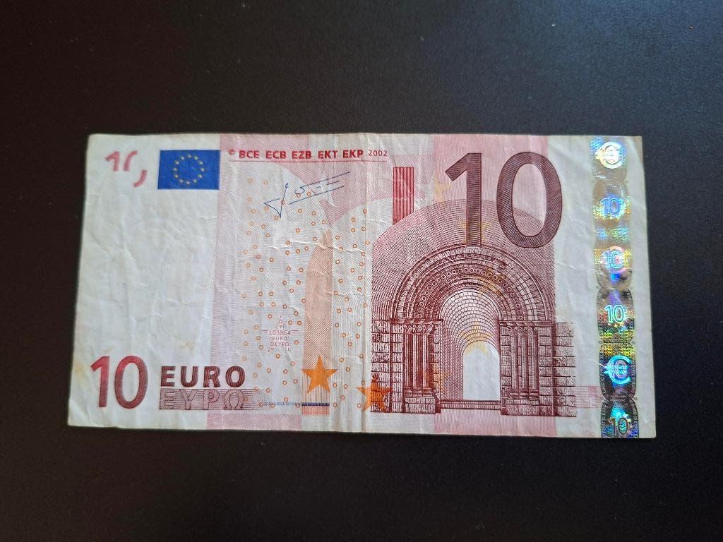 2002 Frankrijk 10 euro oude serie Trichet code L038, Postzegels en Munten, Verzenden, Frankrijk, 10 euro, Los biljet