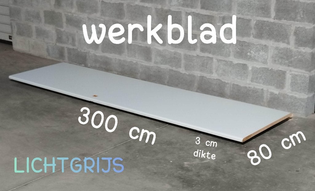 Werkblad 300 x 80 cm - grijs - (voor werk-bank), Huis en Inrichting, Keuken | Keukenelementen, Ophalen, Grijs
