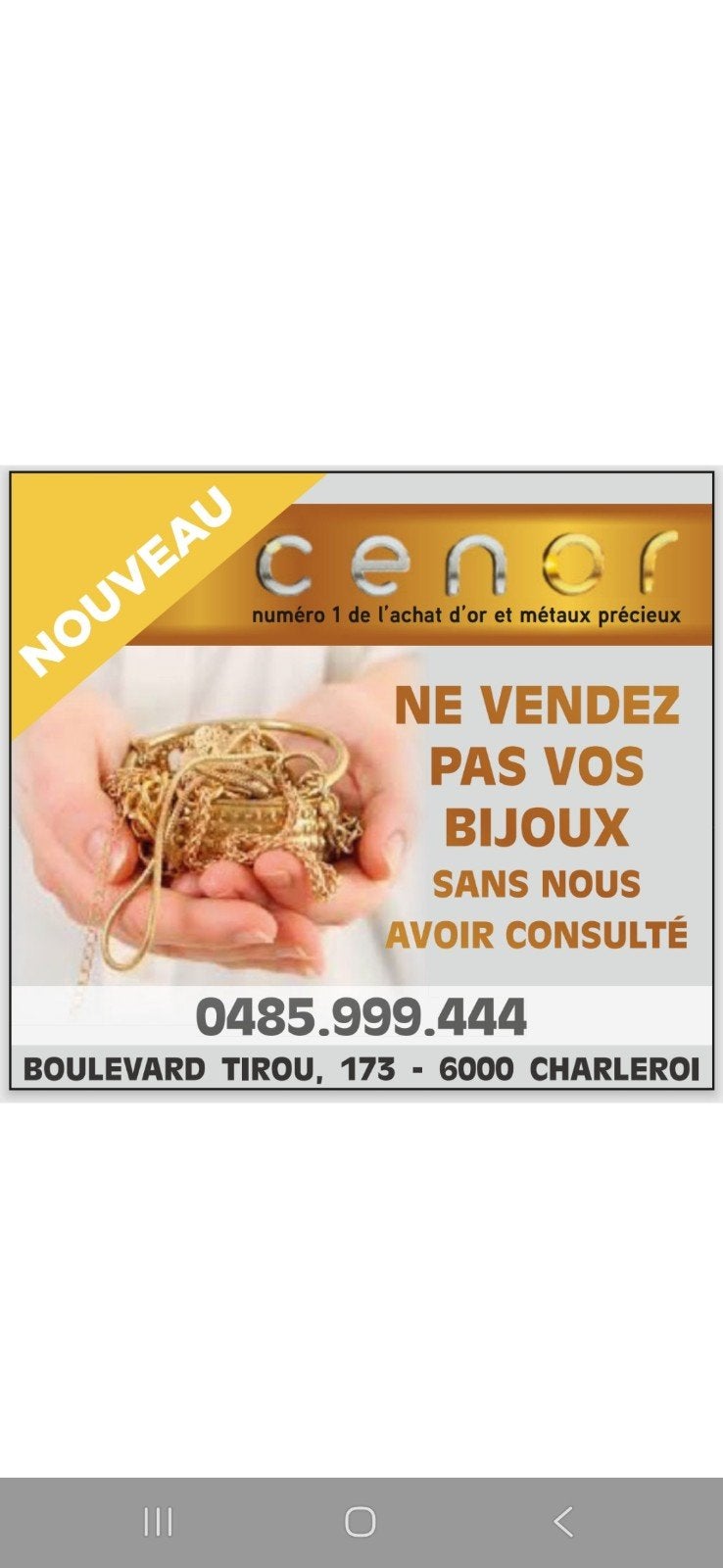 CENOR, Enlèvement ou Envoi, Or
