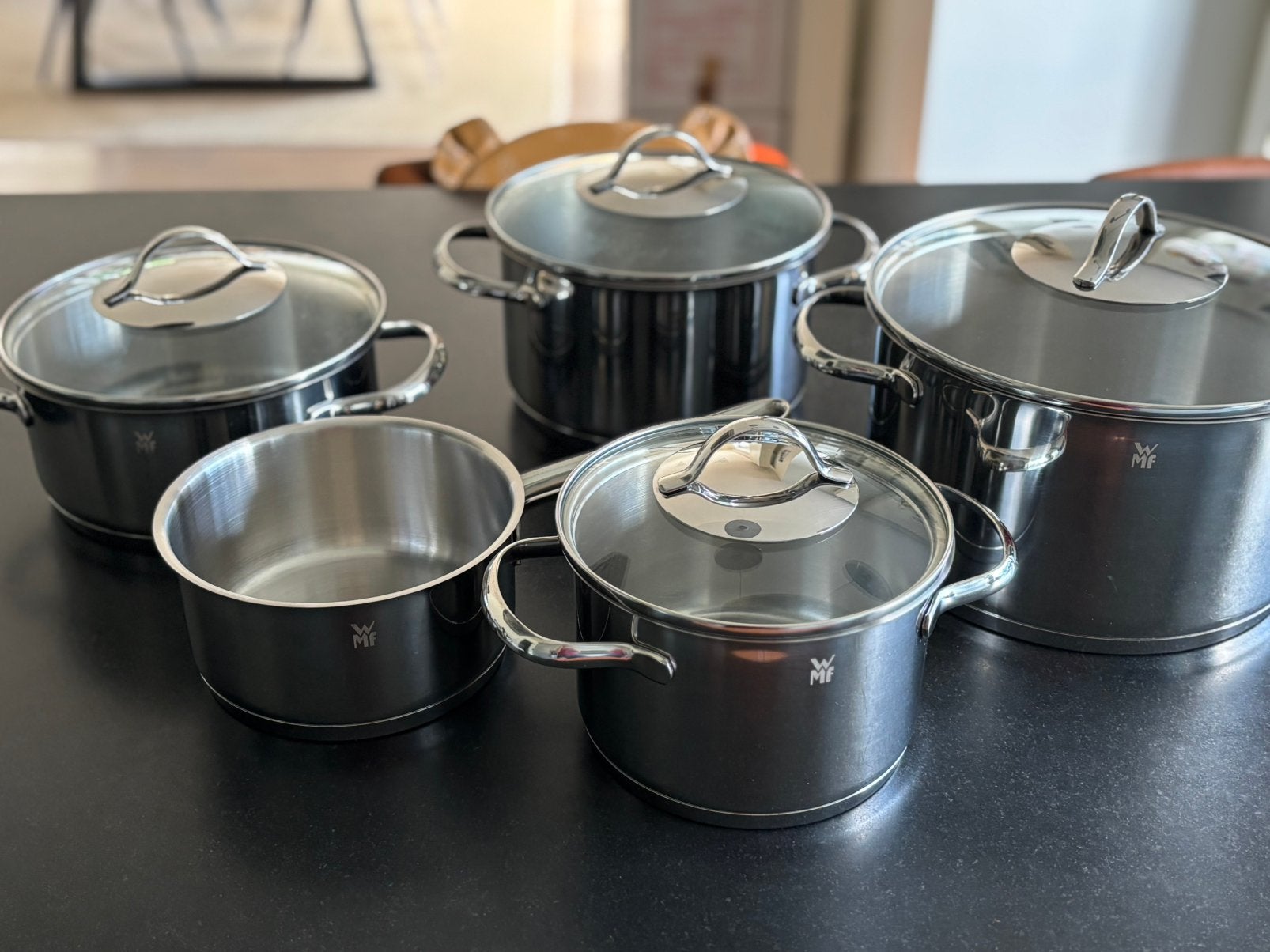 Kookpottenset WMF, Huis en Inrichting, Ophalen, Gebruikt, Met deksel, Pannenset