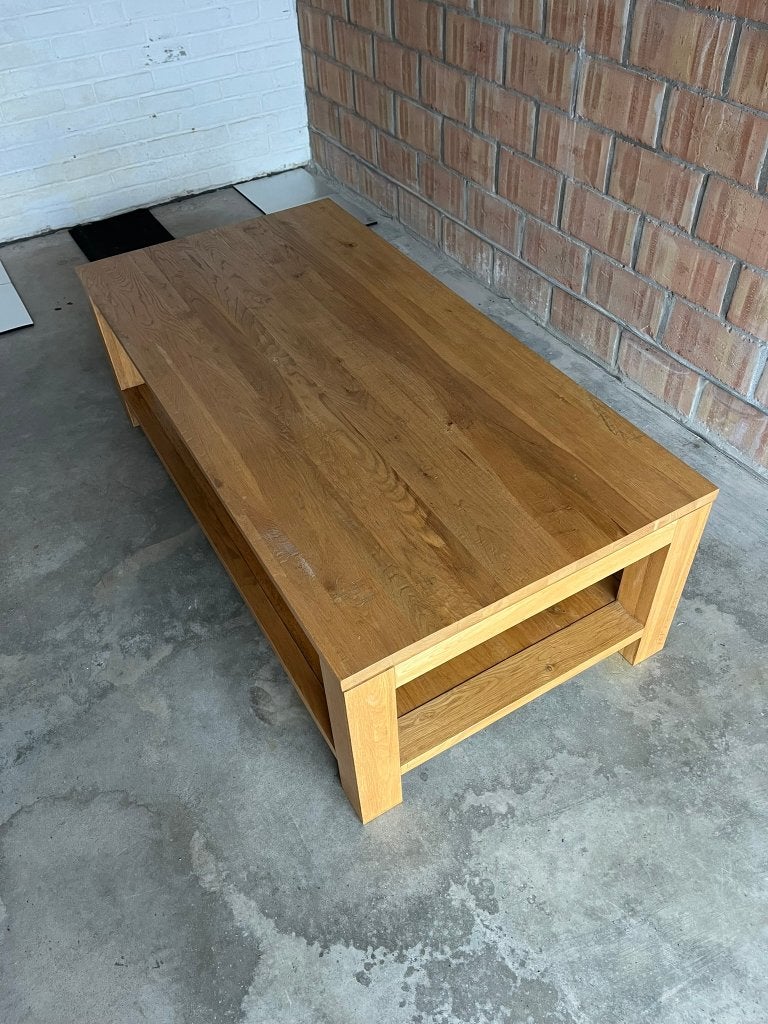 Salon tafel vol hout, Maison & Meubles, 100 à 150 cm, Klassiek, Comme neuf, Enlèvement