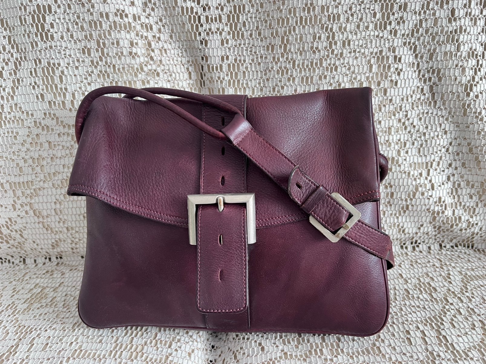 DELVAUX tas model Givry bordeaux leer, Ophalen of Verzenden, Zo goed als nieuw