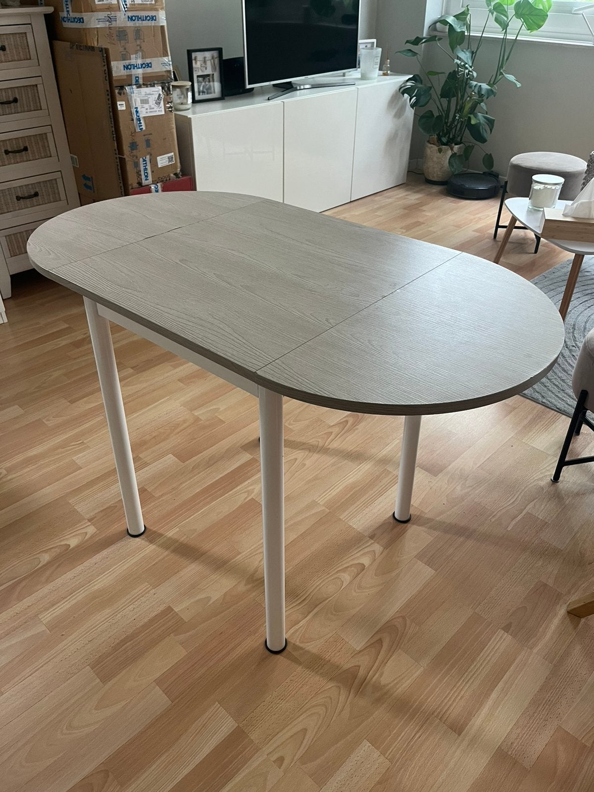 Table à rallonges ovale, Ophalen, Zo goed als nieuw, Ovaal, Eikenhout