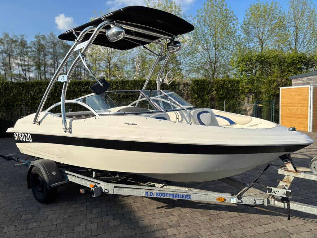 Glastron SX175 met trailer, Sports nautiques & Bateaux, Speedboat, Utilisé, Essence, 120 à 200 ch, Moteur in-bord, Polyester, Enlèvement ou Envoi
