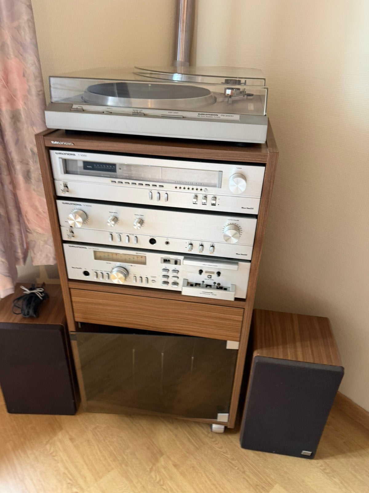 Vintage Grundig hifi set– PS 2500 platenspeler + T1000/V1000, Audio, Tv en Foto, Ophalen, Gebruikt, Cassettedeck, Overige merken