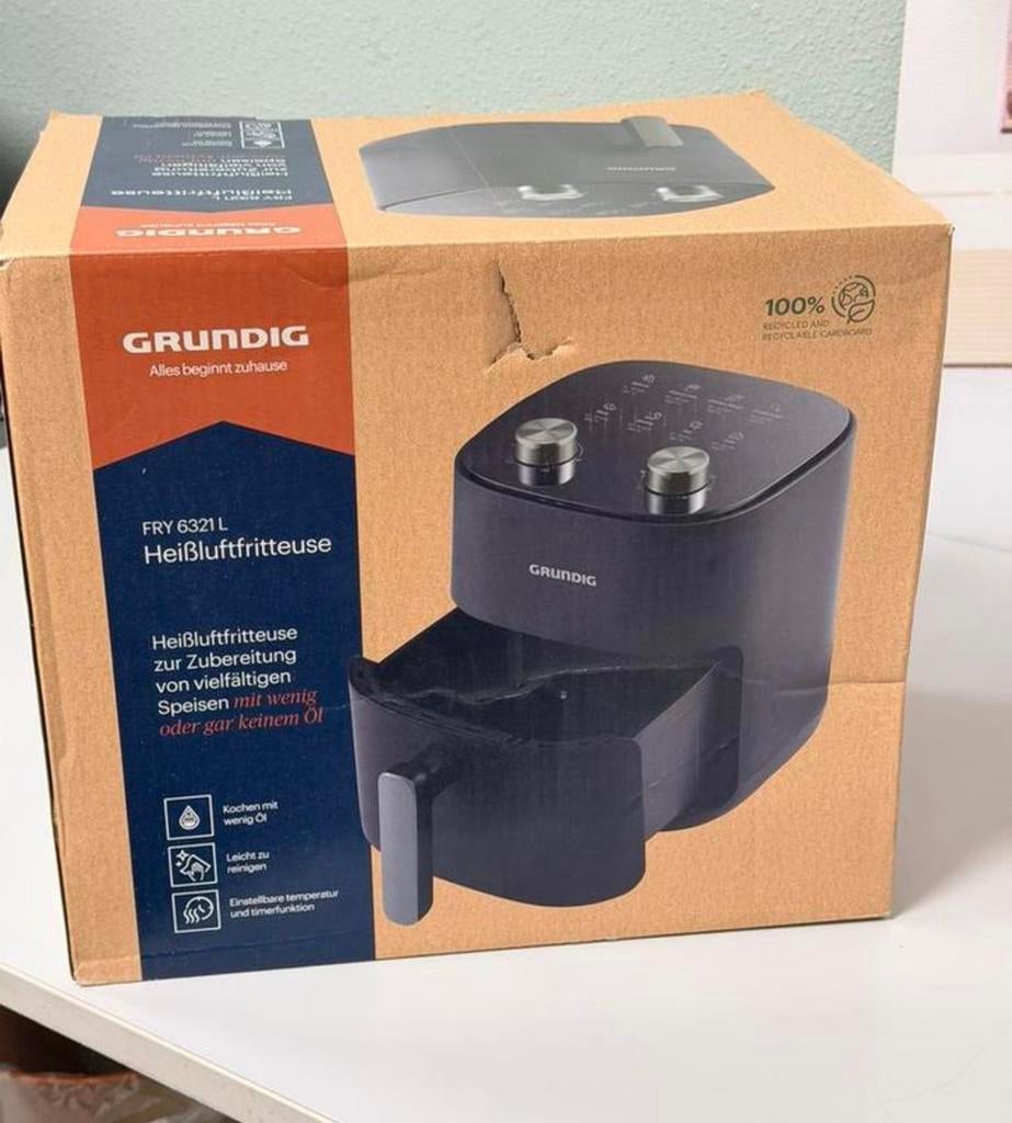 Nouvelle friteuse à air Grundig FRY 6321L, 1500W, 4,7 litres, Electroménager, Friteuses à air, Enlèvement ou Envoi, Neuf, Friteuse à air XL