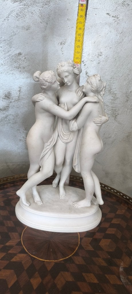 Mooie "The three graces" scheibe alsbach biscuit beeld, Antiquités & Art, Enlèvement ou Envoi