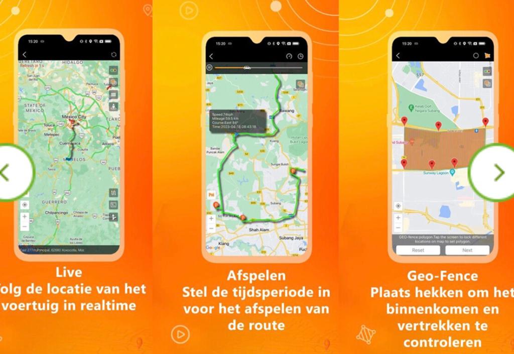 GPS Tracker batterij 1 Maand + live app, Ophalen