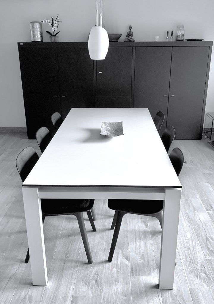 Eettafel uitschuifbaar, Huis en Inrichting, Ophalen, Modern design, 200 cm of meer, 50 tot 100 cm