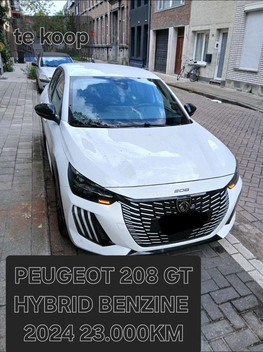 Peugeot 208 GT Hybrid – Automaat – 2024 – 24.000 km, Automaat, Wit, Te koop, Euro 6