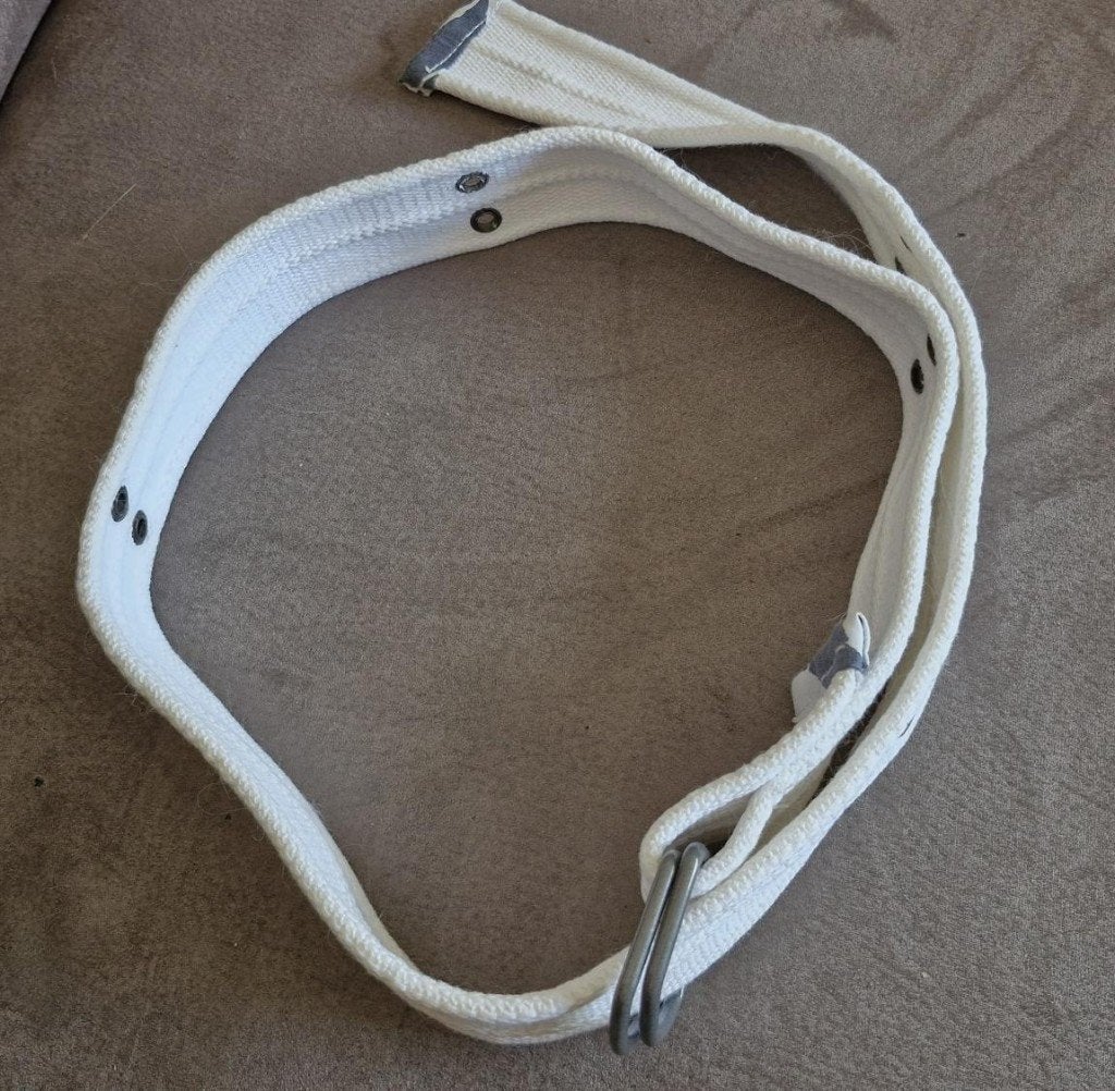 Heren riem - wit - lengte 126cm - breedte 4.5cm, Kleding | Heren, Riemen en Ceintuurs, Verzenden, Wit, Zo goed als nieuw, 115 cm of meer