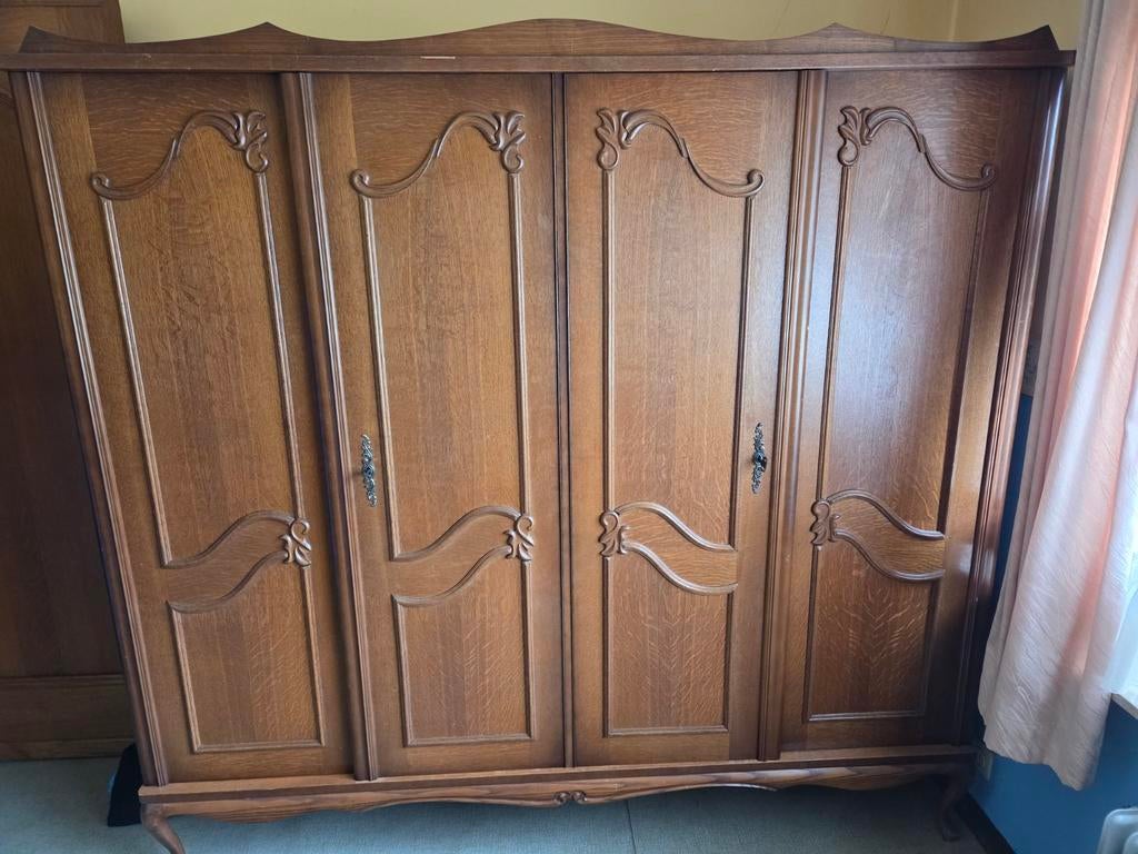 Lattenbodem 140x200 + eiken slaapkamerbed + dressoir+kleerka, Huis en Inrichting, Slaapkamer | Matrassen en Bedbodems, Ophalen