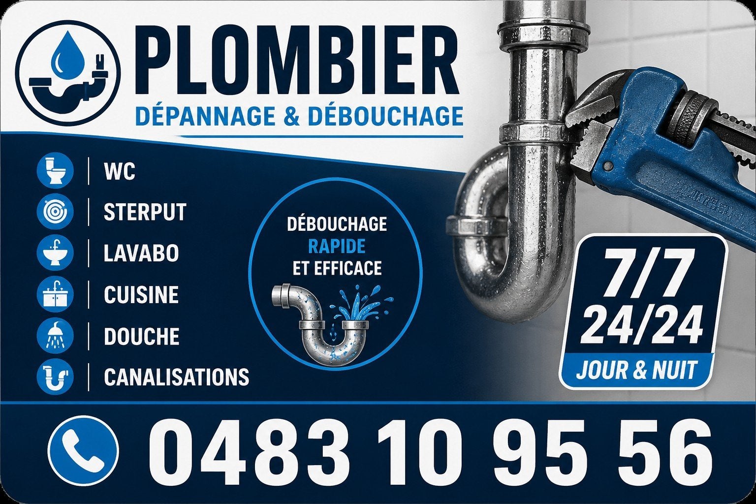 Plombier débouchage