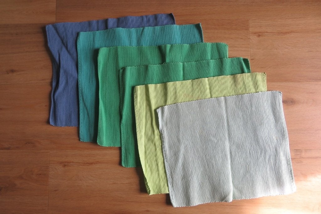 Lot de 6 sets de table (b), Vert, Coton, 42 cm, Enlèvement