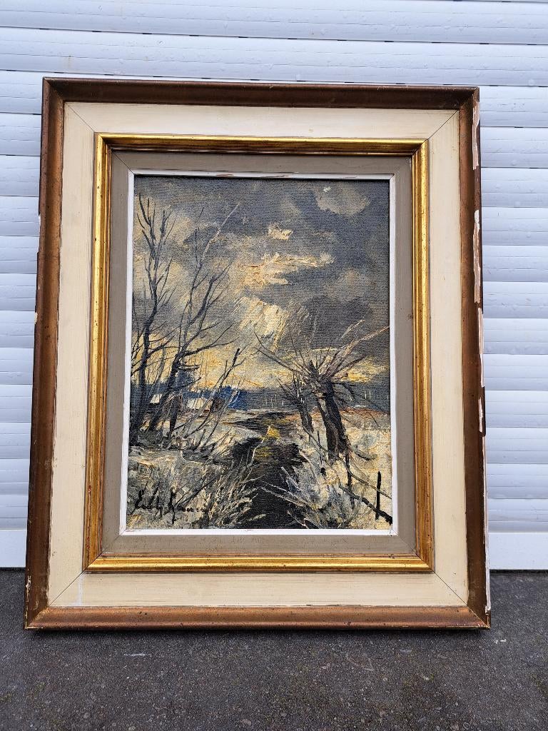 huile sur toile signe emile lammers, Antiquités & Art, Art | Peinture | Classique, Enlèvement ou Envoi