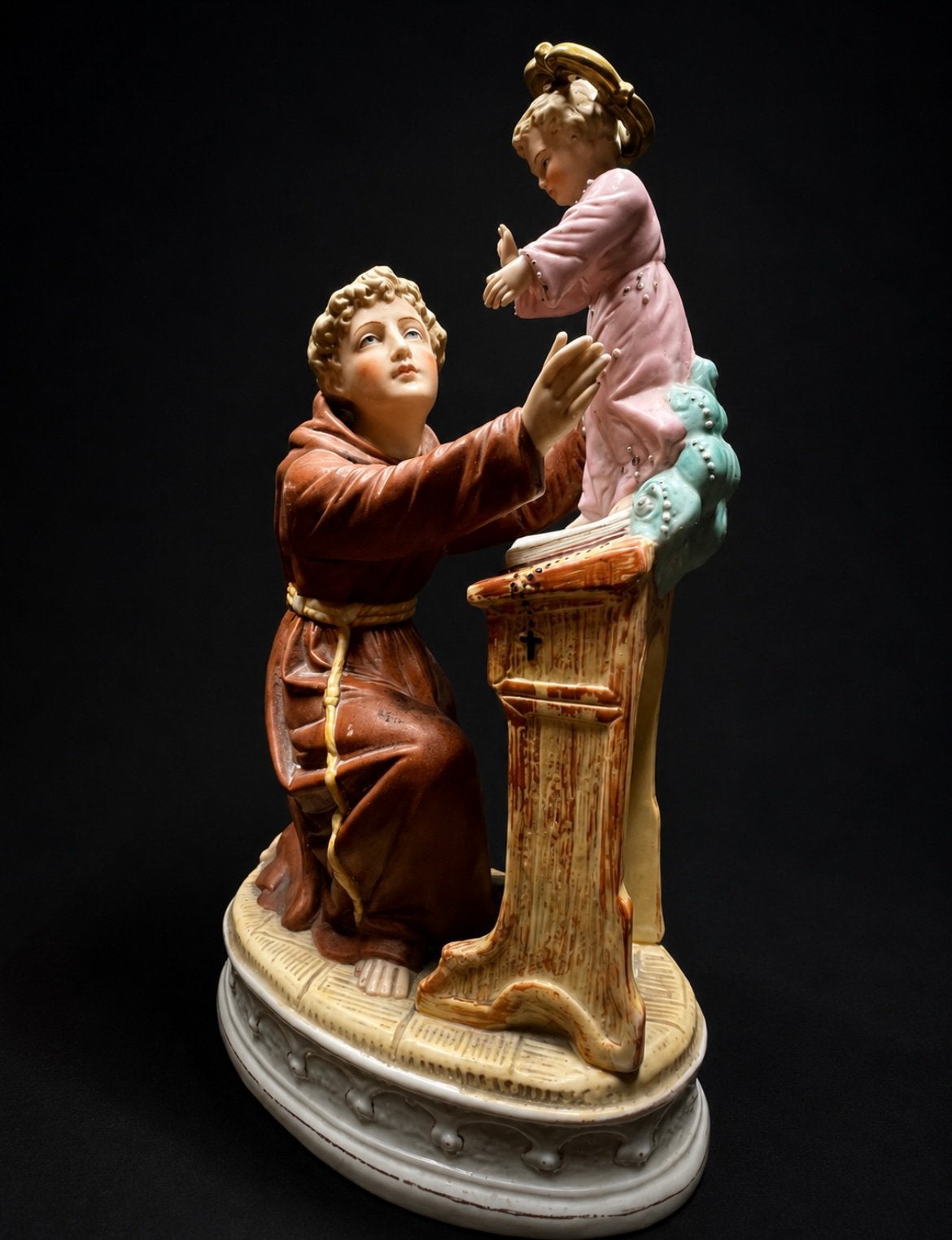 statue religieuse de Saint Antoine de Padoue/Enfant Jésus, Enlèvement ou Envoi