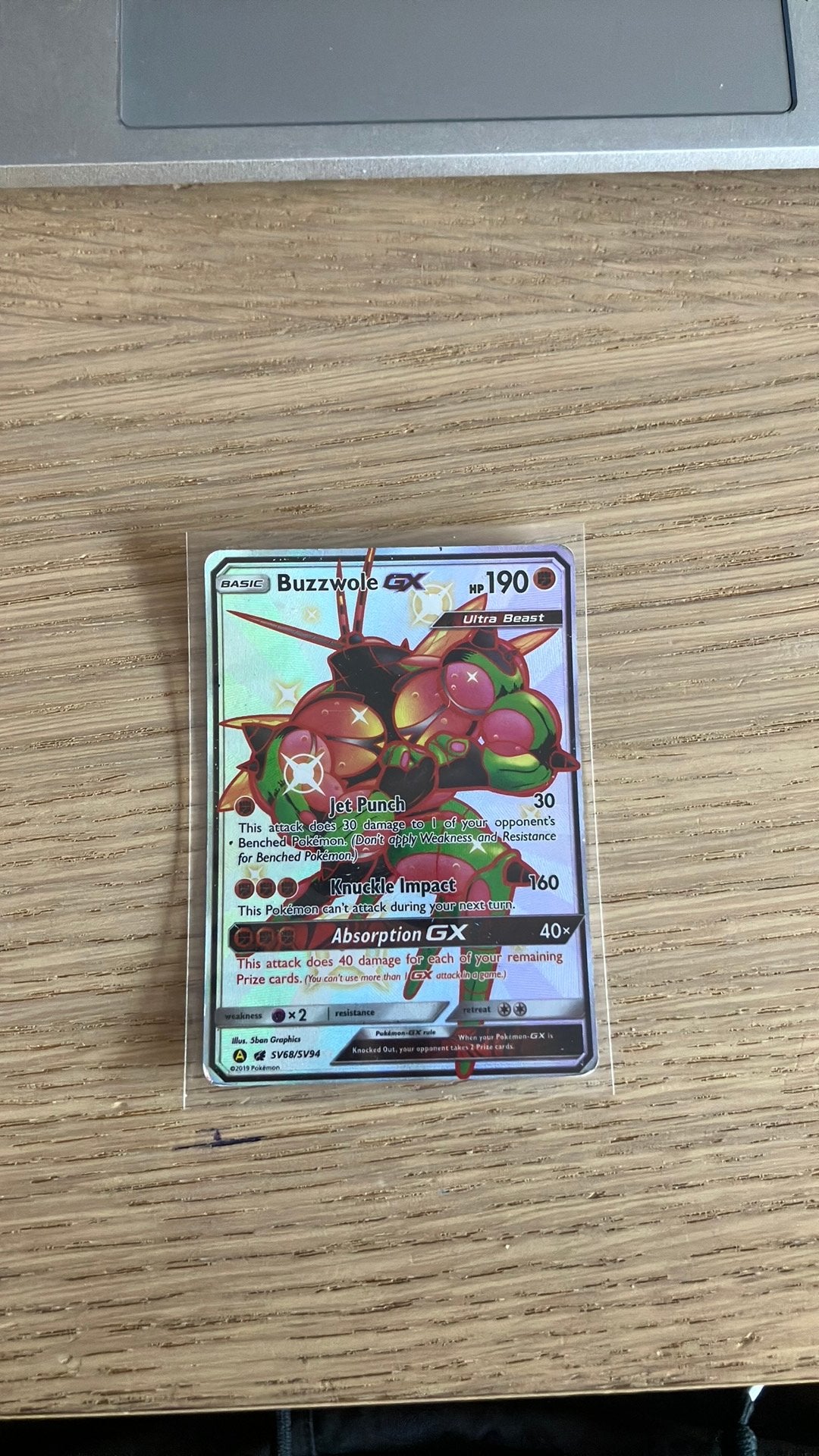 Buzzwhole - pokemon kaart, Hobby en Vrije tijd, Verzamelkaartspellen | Overige, Verzenden, Zo goed als nieuw, Losse kaart, Foil