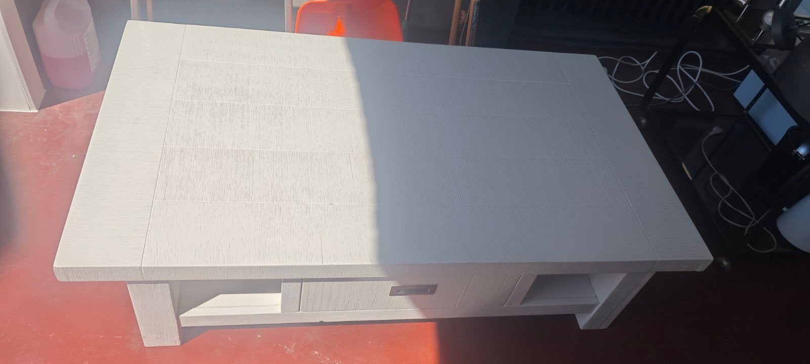 Massief houten witte koffietafel., Huis en Inrichting, Kasten | Schoenenkasten, Ophalen