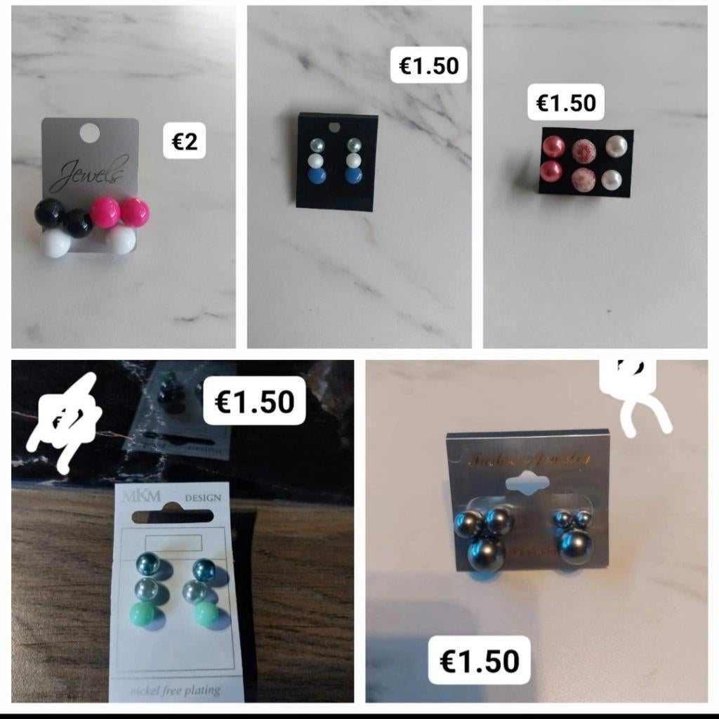 Partijtje oorbellen, Handtassen en Accessoires, Oorbellen, Overige materialen, Overige kleuren, Nieuw, Ophalen of Verzenden