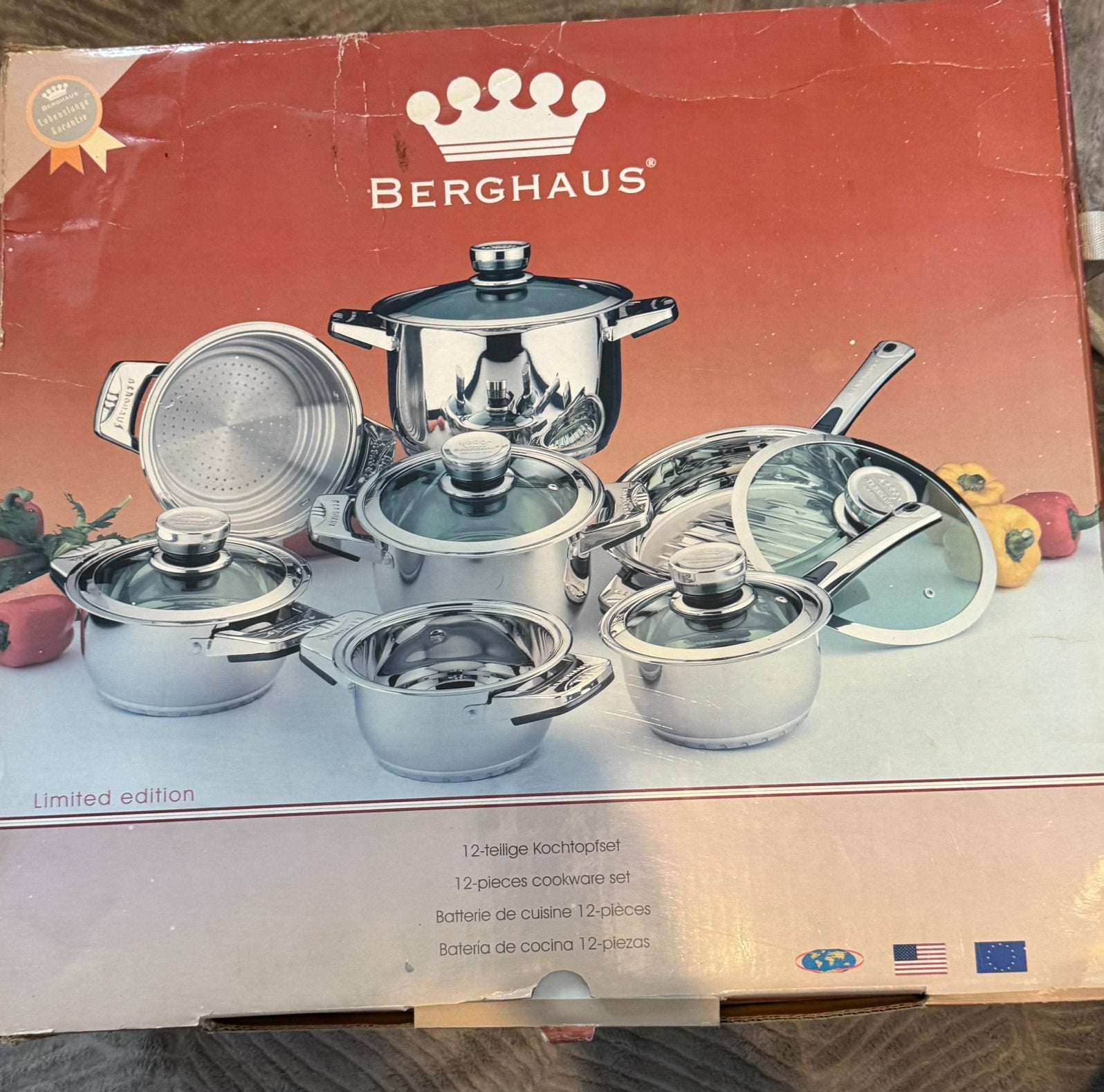 Batterie de cuisine BERGHAUS 12 pièces neuve, Maison & Meubles, Cuisine | Casseroles & Poêles, Compatible induction, Enlèvement