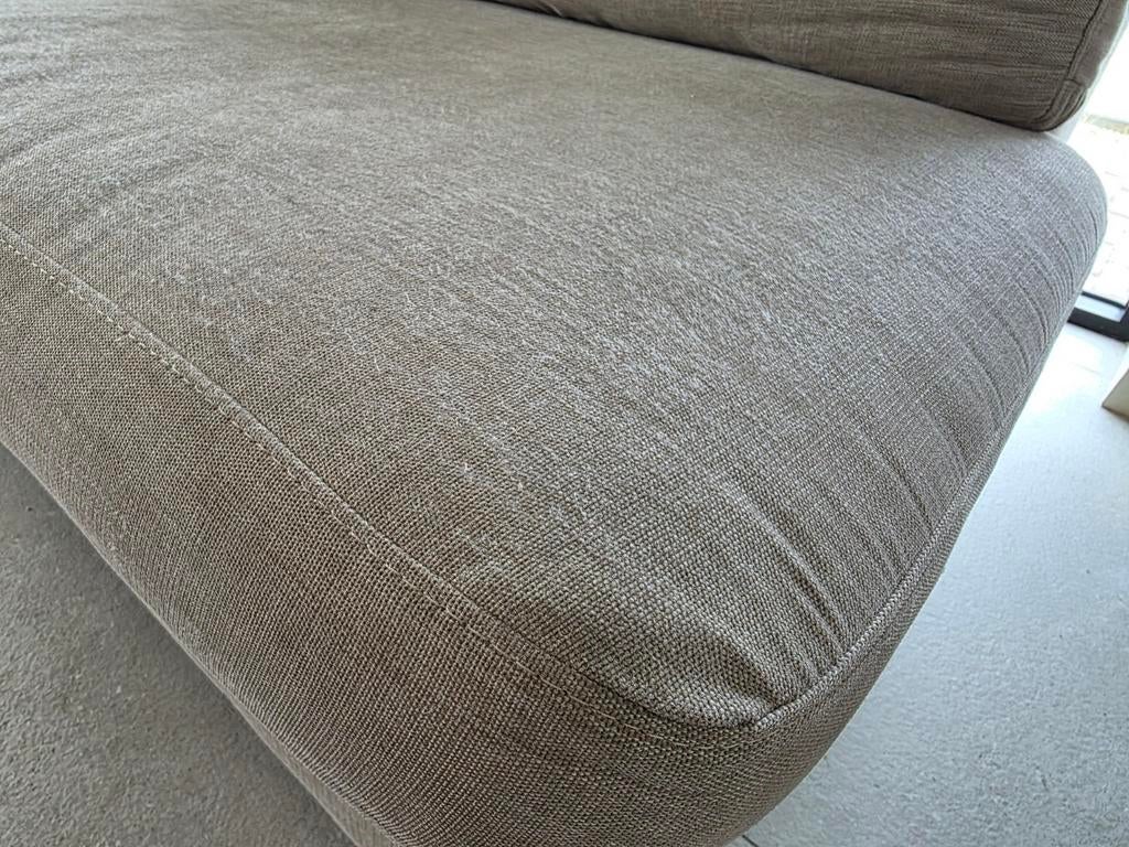 3 zit en 4 zit te koop, stof grijs/beige, Ophalen, Gebruikt