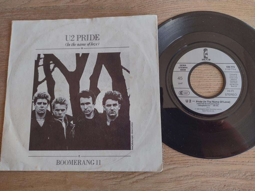 7" single U2 : PRIDE-BOOMERANG 11 (1984) Martin Luther King, 7 inch, Ophalen of Verzenden, Zo goed als nieuw, Rock en Metal