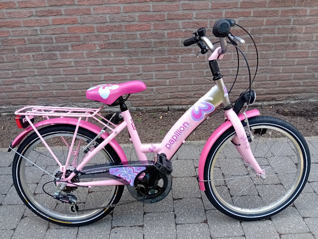 Meisjesfiets Papillon 20 inch, Ophalen, Velgrem, Versnellingen, Zo goed als nieuw