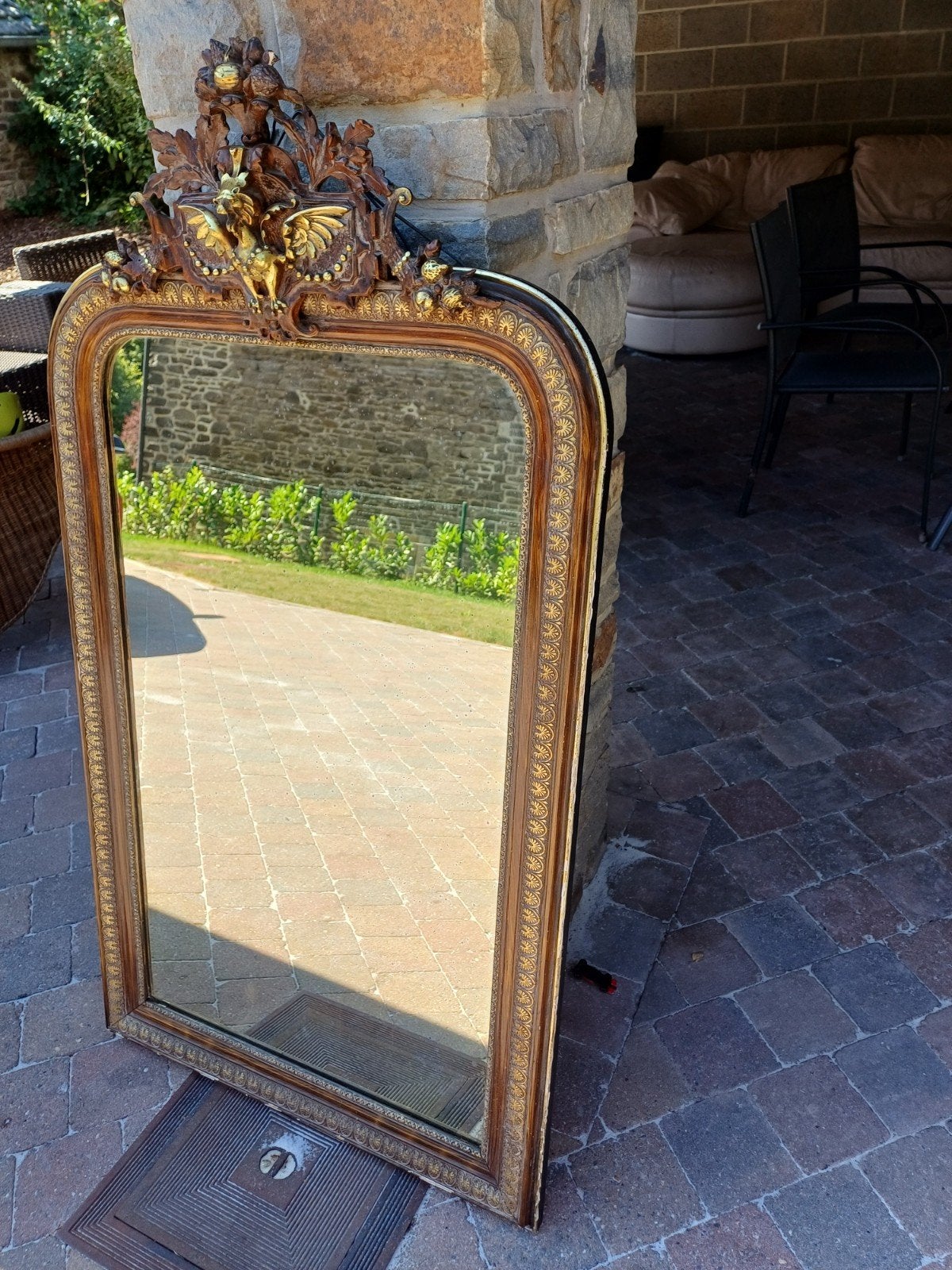 Grand miroir ancien style Napoléon, Antiquités & Art, Enlèvement